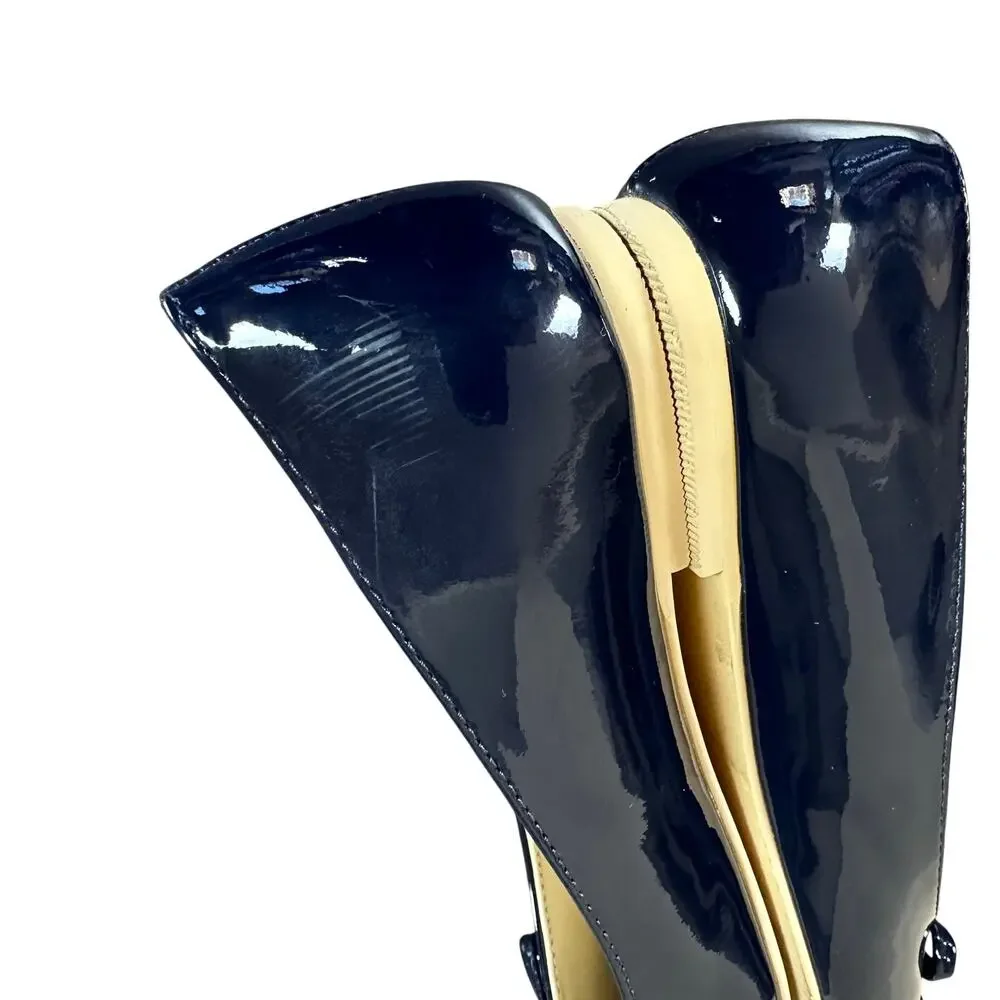 Janie and Jack Patent Ballet Flat in Merchant Marine Navy, Size 13